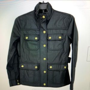 JCrew Downtown Field Jacket Black with gold hardware